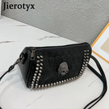 Studded Skull Crossbody Bag Vegan Leather Shoulder Bag