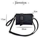 Vintage Skull Print Womens Handbags Flap Shoulder Bag Punk Rivet Lady Bags