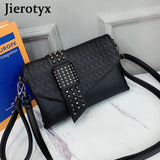 Vintage Skull Print Womens Handbags Flap Shoulder Bag Punk Rivet Lady Bags