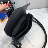 Vintage Skull Print Womens Handbags Flap Shoulder Bag Punk Rivet Lady Bags