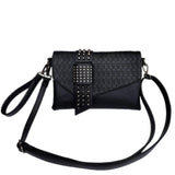Vintage Skull Print Womens Handbags Flap Shoulder Bag Punk Rivet Lady Bags