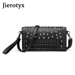 Women Rivet Tote Leather Messenger Bag Crossbody Handbags Punk