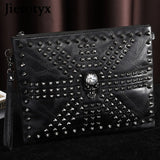 JIETOTYX Skull Cosmetic Bag Rivet Shoulder Bags Toiletry Pencil Case