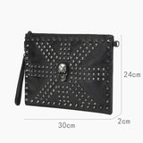JIETOTYX Skull Cosmetic Bag Rivet Shoulder Bags Toiletry Pencil Case