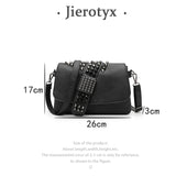 JIETOTYX Rivet Messenger Bags Women Skull Punk Bag Vintage Gothic Shoulder Bag