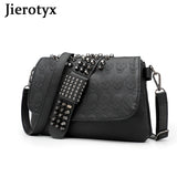 JIETOTYX Rivet Messenger Bags Women Skull Punk Bag Vintage Gothic Shoulder Bag