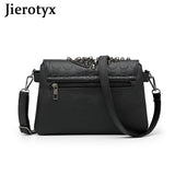 JIETOTYX Rivet Messenger Bags Women Skull Punk Bag Vintage Gothic Shoulder Bag