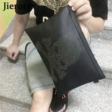 JIETOTYX Skull Purse Gothic Studded Punk Coffin Rivet Purses