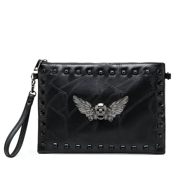 JIETOTYX Skull Purse Gothic Wristlet Wallet for Women Zipper Purse Handbag