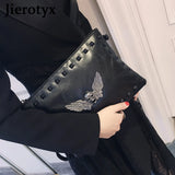 JIETOTYX Skull Purse Gothic Wristlet Wallet for Women Zipper Purse Handbag