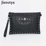 Punk Skull Rivet Clutch Handbag with Shoulder Strap