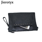 Punk Skull Rivet Clutch Handbag with Shoulder Strap