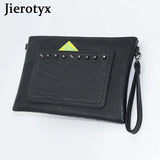 Punk Skull Rivet Clutch Handbag with Shoulder Strap