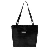 Winter Plush Shoulder Bag Ladies Handbags Casual Tote Bags for Women Large Cap