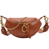 Women's Leather Chain Waist Belt Bag Crossbody Chest Phone Purse Fanny Pack