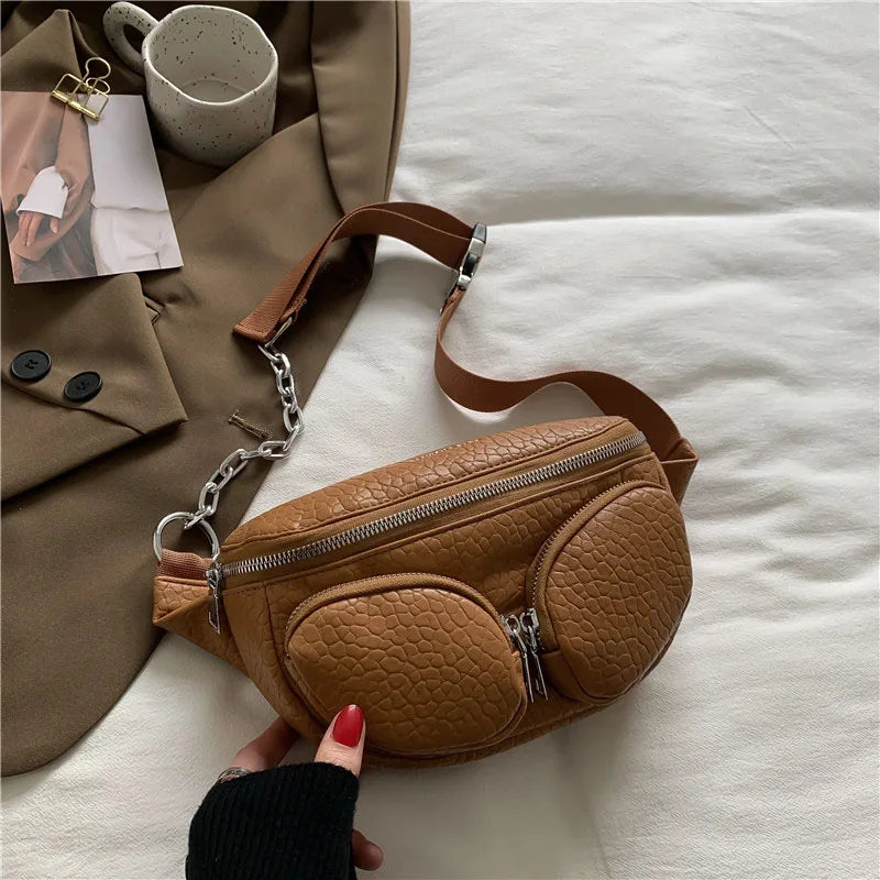 Crocodile Pattern Waist Bag for Women, Phone Packs Fanny Chest Pack