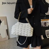 Women Acrylic Chain Handbags Prom Fold Shoulder Bag
