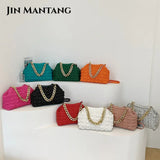 Women Acrylic Chain Handbags Prom Fold Shoulder Bag