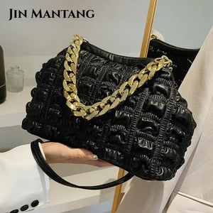 Women Acrylic Chain Handbags Prom Fold Shoulder Bag
