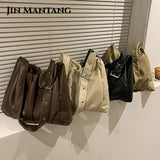 Women Shoulder Bags Soft PU Leather Handbag Casual Lady Totes Large Capacity
