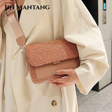 Winter Wool Shoulder Bag Plush Messenger Bags for Women