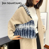 Plush Women's Shoulder Bag Winter Warm Travel Tote
