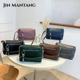 Women's Zipper Tote Bag PU Leather Shoulder Handbag