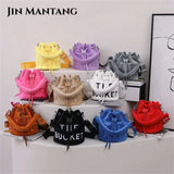 Plush Small Bucket Bag Women Soft Top Handle Tote Crossbody Bag