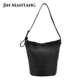 Soft Leather Bucket Crossbody Bag Winter Shoulder Side Bag Handbags