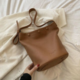 Soft Leather Bucket Crossbody Bag Winter Shoulder Side Bag Handbags