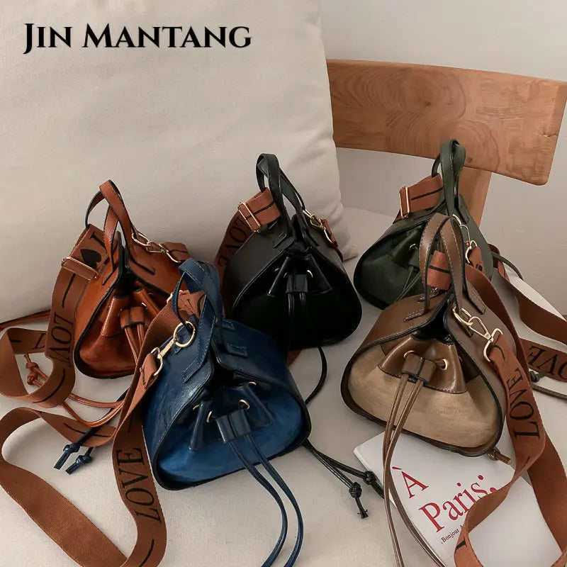 Vintage Matte Shoulder Crossbody Bag Women's Triangle Handbag