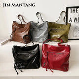Retro PU Leather Shoulder Bag Women Crossbody Totes Travel