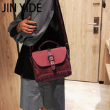 Matte PU Rivet Messenger Shoulder Bag Crossbody Satchel