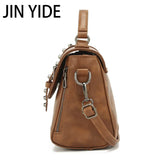 Matte PU Rivet Messenger Shoulder Bag Crossbody Satchel