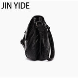 Women Messenger Bag Soft Washed PU Leather Crossbody Handbag