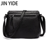 Women Messenger Bag Soft Washed PU Leather Crossbody Handbag