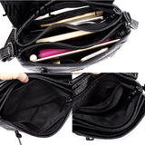 Women Messenger Bag Soft Washed PU Leather Crossbody Handbag