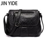 Women Messenger Bag Soft Washed PU Leather Crossbody Handbag