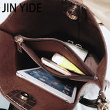 Crocodile Crossbody Bag PU Leather Bucket Handbag