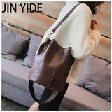 Crocodile Crossbody Bag PU Leather Bucket Handbag
