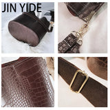Crocodile Crossbody Bag PU Leather Bucket Handbag