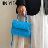 Stone Pattern Leather Crossbody Bag - Women's Fashion Accessory