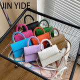 Stone Pattern Leather Crossbody Bag - Women's Fashion Accessory