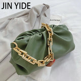 Thick Chains Dumpling Clip Purse Women Shoulder Bag Handbag