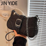 Denim Chain Tote Bag Armpit Bag for Women