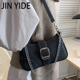 Denim Chain Tote Bag Armpit Bag for Women