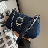 Denim Chain Tote Bag Armpit Bag for Women