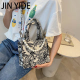 Women Canvas Shoulder Bag Embroidery Tote Crossbody Handbag