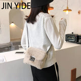 Faux Rabbit Fur Mini Handbag Chain Crossbody Bag