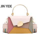 PU Leather Shoulder Messenger Bag Metal Handle Strap Casual Portable Bag